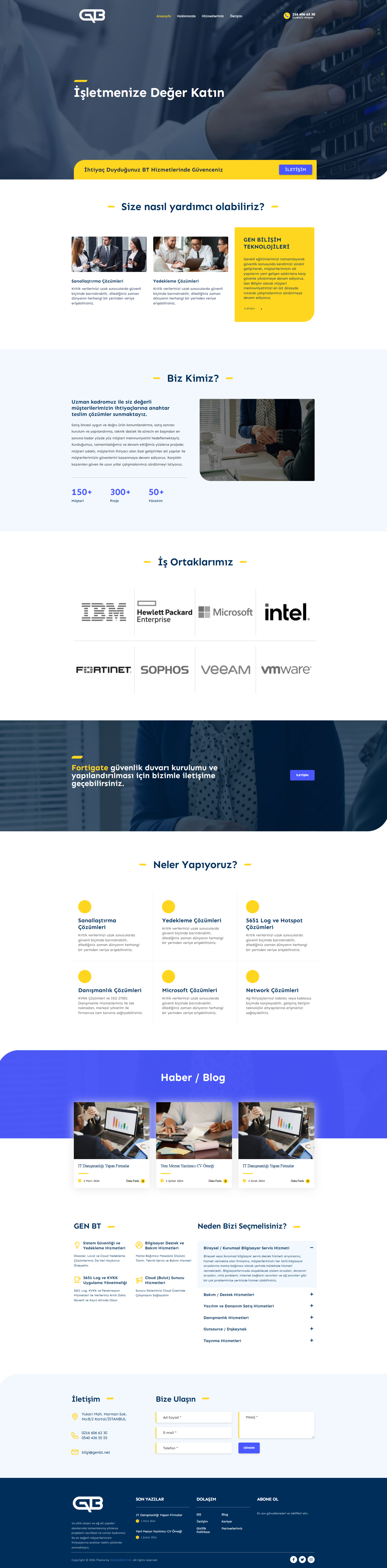 ExzaCreative tarafından geliştirilen GEN BT kurumsal web sitesi tasarımı